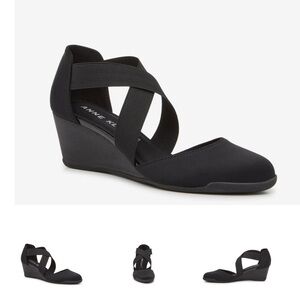 Anne Klein Black Wedge Shoes
